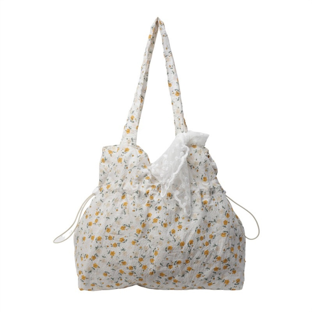 Summer casual underarm bag women's bag 2024 new canvas floral tote bag